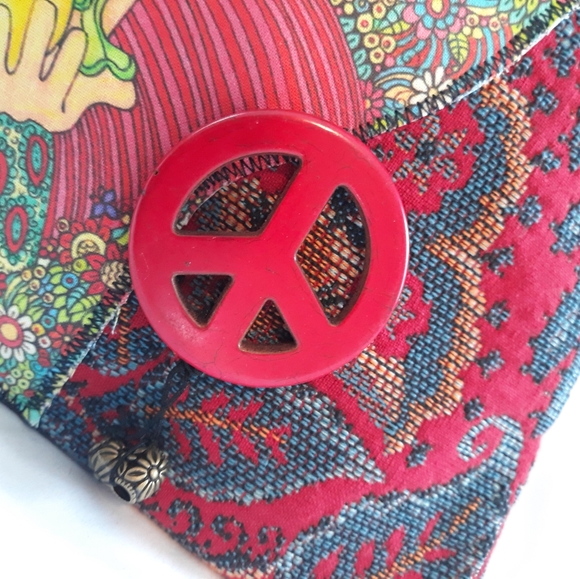 Handmade Artsy Boho Peace & Love Bag - Picture 3 of 9